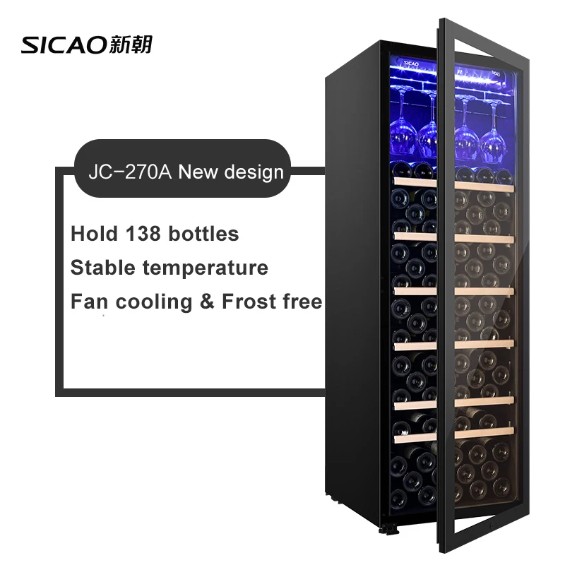 Cooling System Corner Open Furniture Refrigeration 500 Small Order Zone Compressor Cellar Wine Fridge Refrigerator