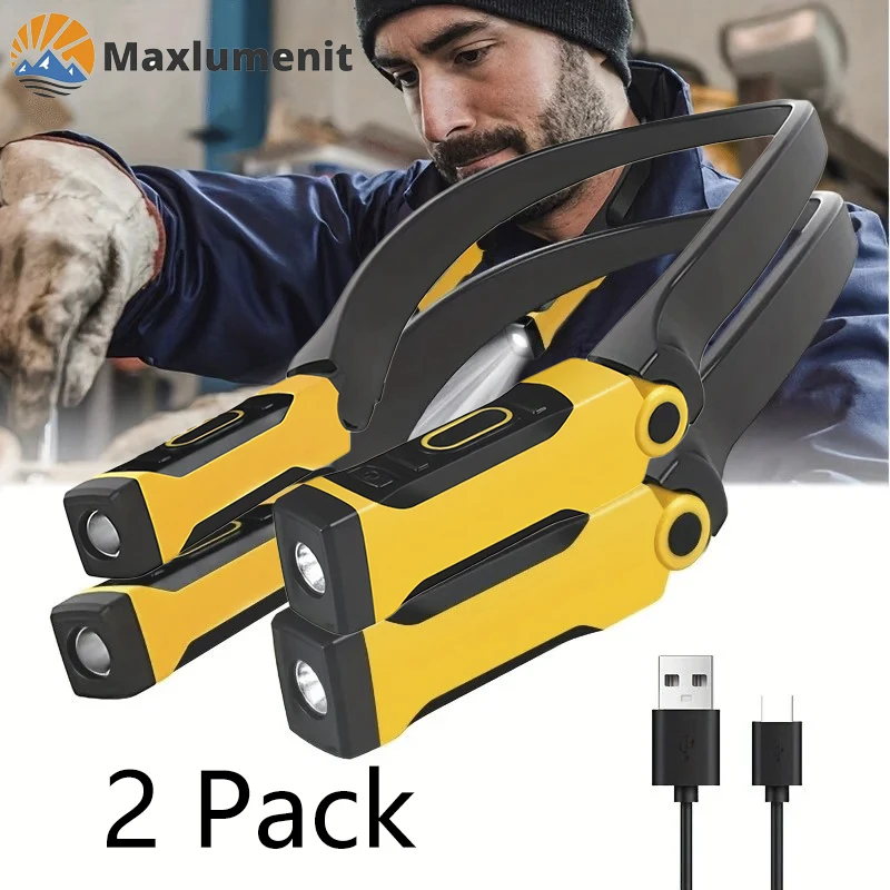 Rechargeable LED Neck Reading Light 2 Pack Two Brightness Levels For Reading Knitting Camping & Repairing led work light led neck light
