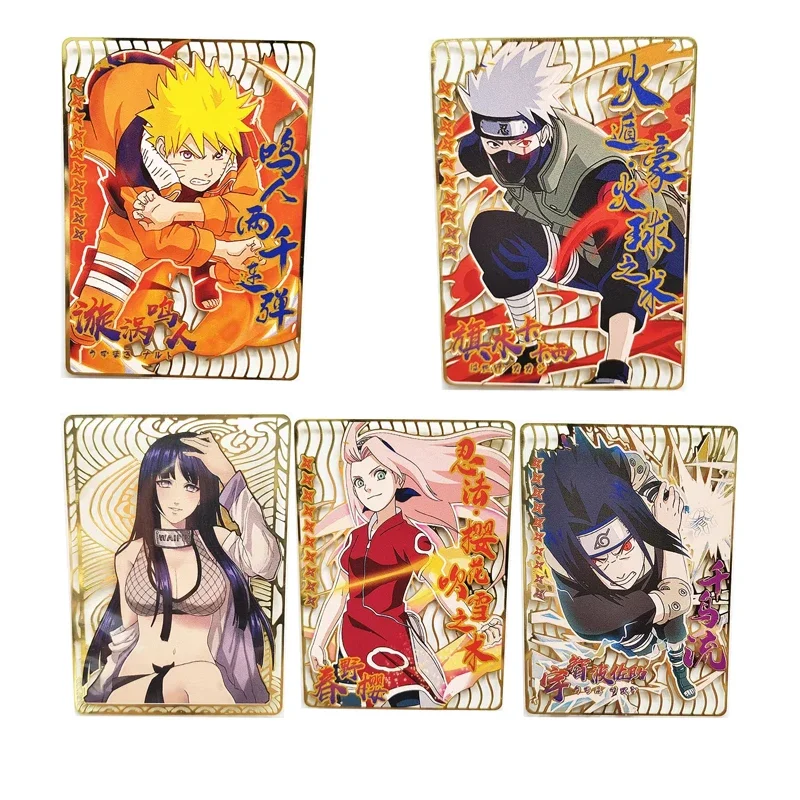 

DIY Homemade NARUTO Metal Hollow Out CARD Uzumaki Naruto Uchiha Sasuke Anime Game Peripheral Collection Christmas Present