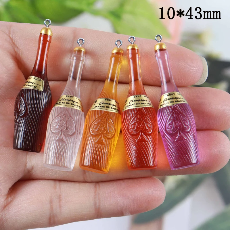 10pcs Charms Prosecco Resin champagne Bottle Earring DIY Jewelry Making  Findings