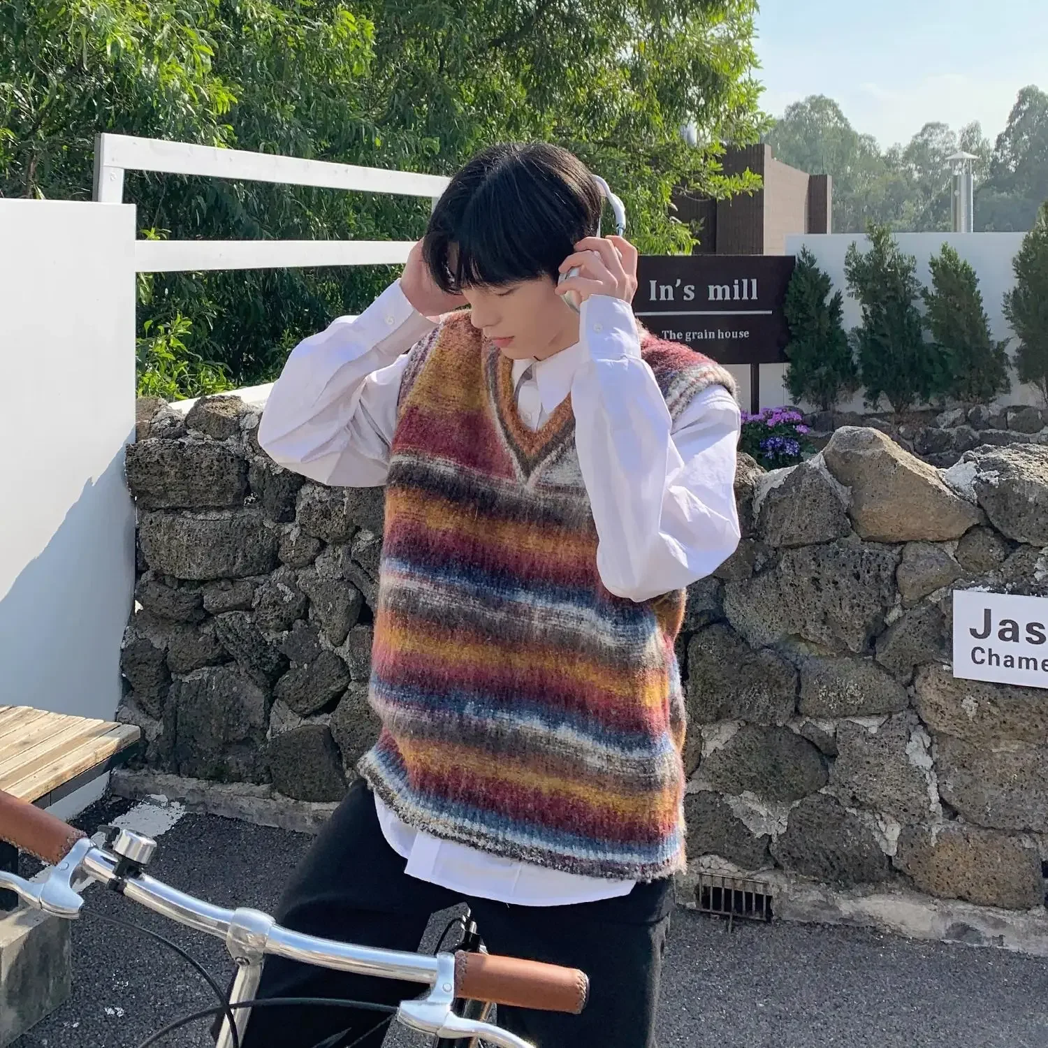 Vintage Korean Fashion Sweater Man Popular Clothes Waistcoat Sleeveless Reviews Cashmere Casual High Quality Knit Vests for Men