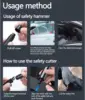 Multifunctional Car Safety Hammer 2 in 1 Emergency Glass Window Breaker and Belt Cutter Automotive Emergency Escape Rescue Tool 5
