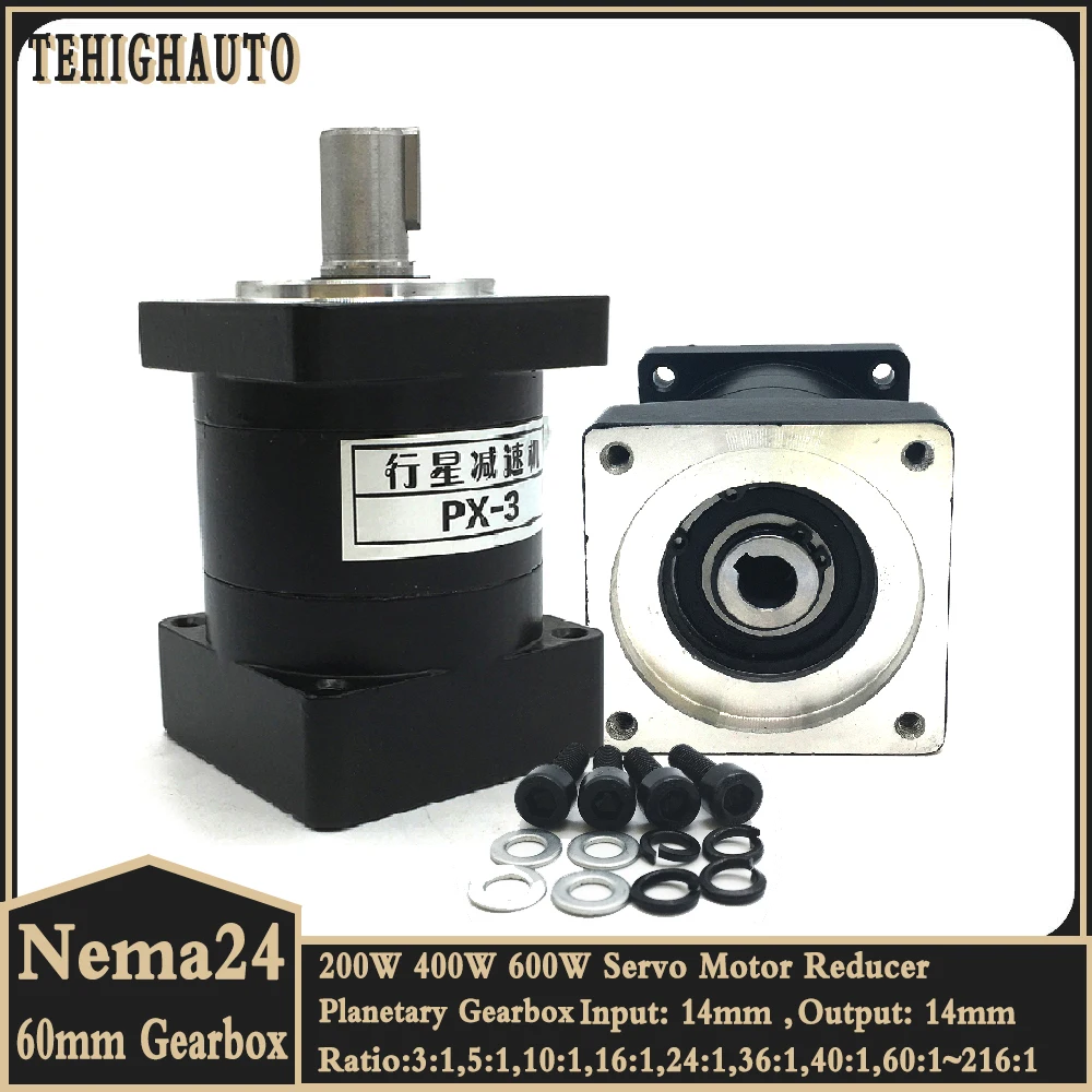 Brushless Motor Redutor para Servo Motor Step-down Gear Box Caixa de Velocidades Planetária Nema 24 Velocidade Ratio 15 110 16 160 mm