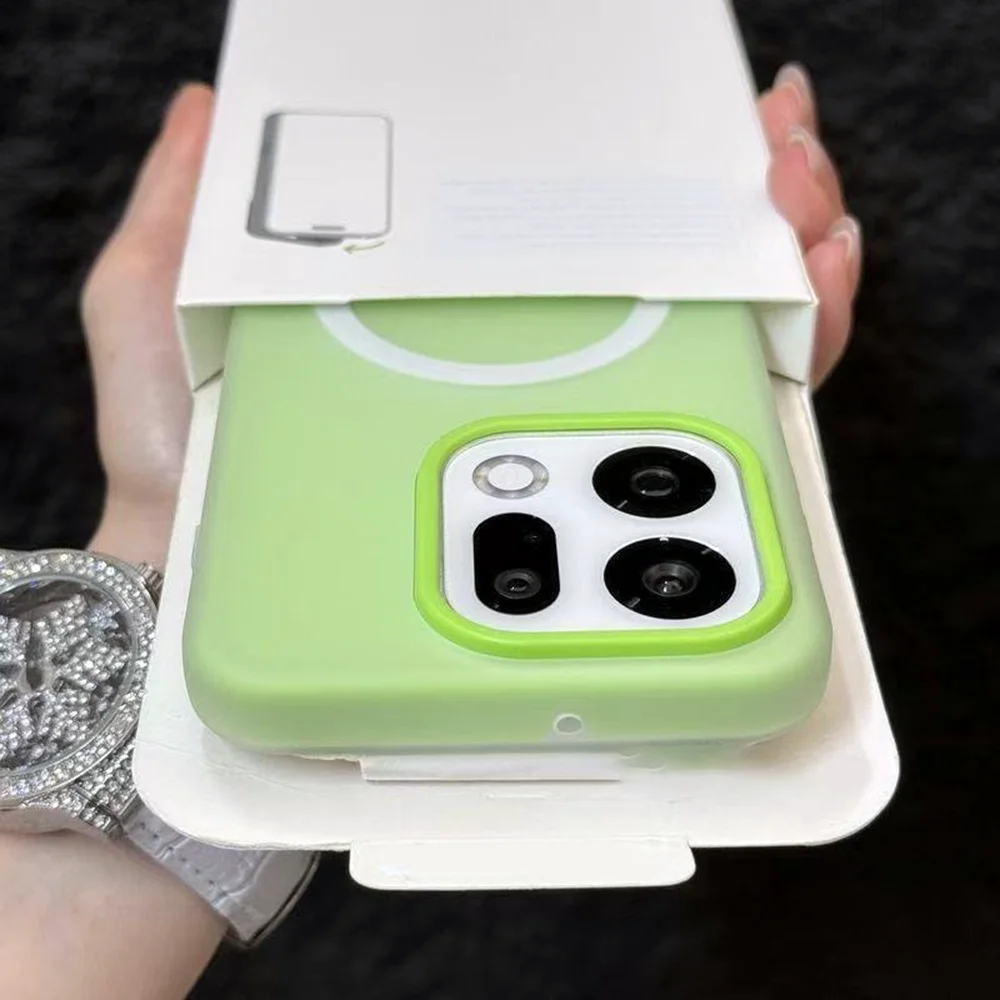 Luxury Candy 2-in-1 Matte Magnetic Magsafe-Compatible Wireless Charging Clear Soft Cover Case