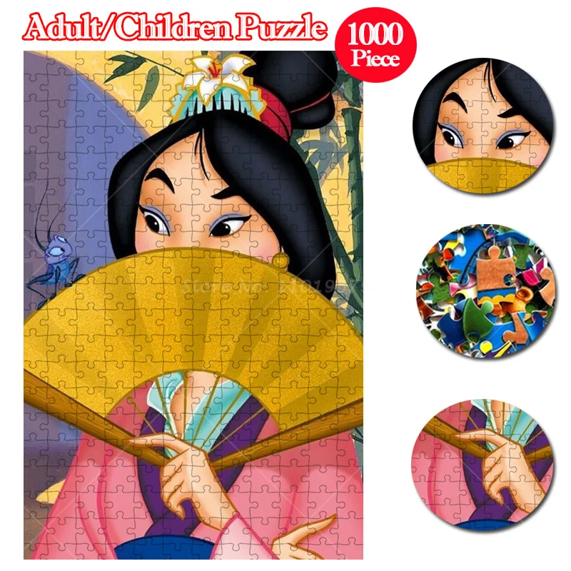 Disney Mulan Jigsaw Puzzles Classic Animated Film 35 300 500 1000 Pieces  Wooden Cartoon Puzzles for