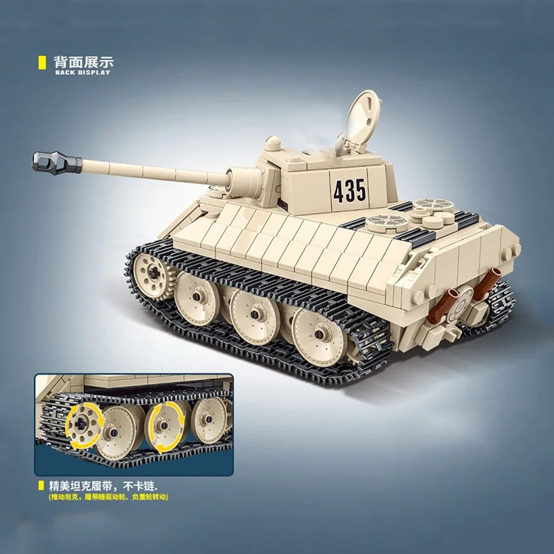 ドイツのヒョウの置物,軽戦車,武器,diyモデル,建設玩具,ギフト,第二次