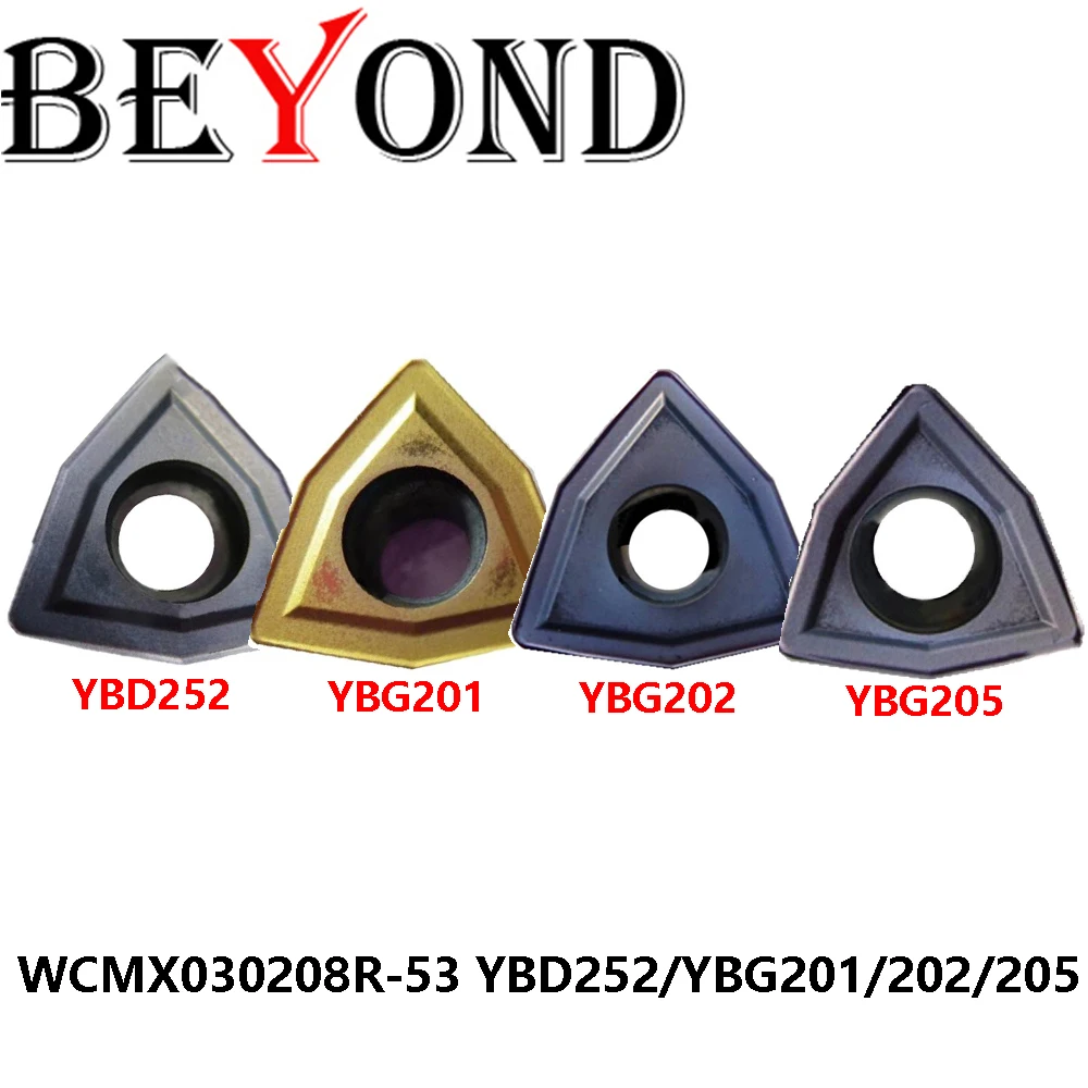 

Original WCMX030208R-53 YBD252 YBG201 YBG202 YBG205 Cutter Machine CNC Inserts Turning Tools WCMX030208R 53 Carbide Blades 10pcs