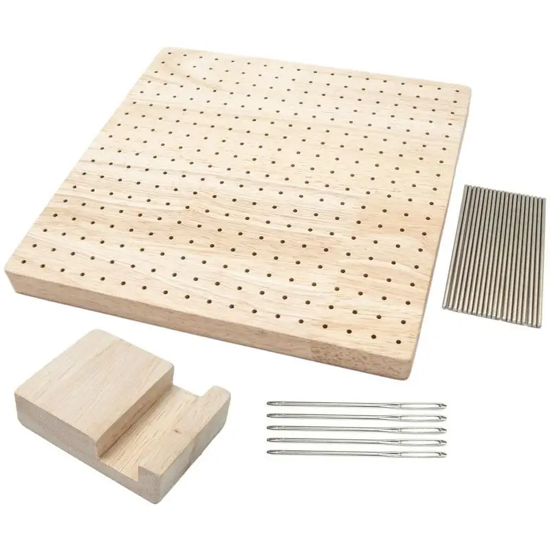  Wooden Board for Knitting Crochet and Bamboo Board for Knitting  Granny Squares Blocking and Crochet Projects Handcrafted Knitting 5 Inches  Stainless Steel Pins Gift for Knitting Lover 7.8 Inches