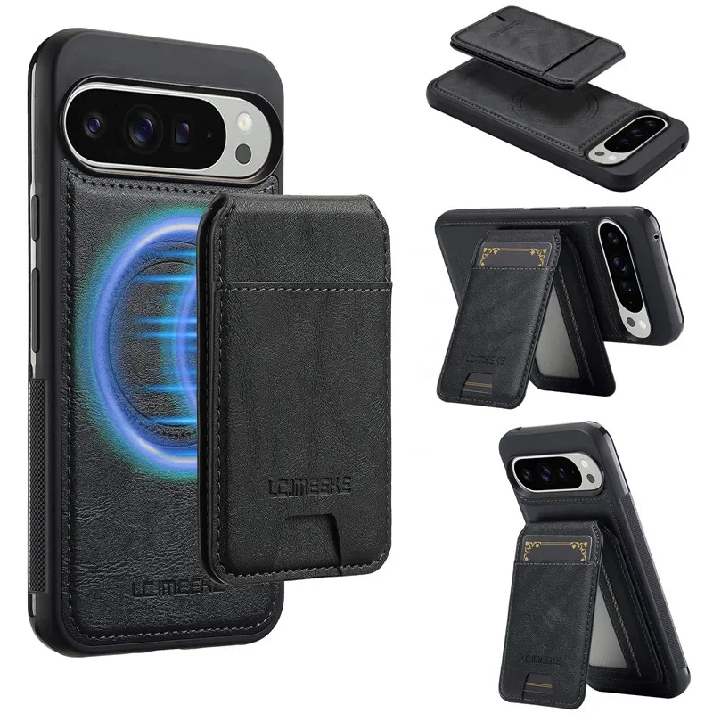 Magsafe Magnetic Flip Leather Wallet Phone Case with Card Pocket