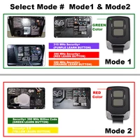 2 Buttons Garage Remote for Security+ 390MHz 315MHz PURPLE/RED/ORANGE Yellow/GREEN Opener 2 Modes Switching 2