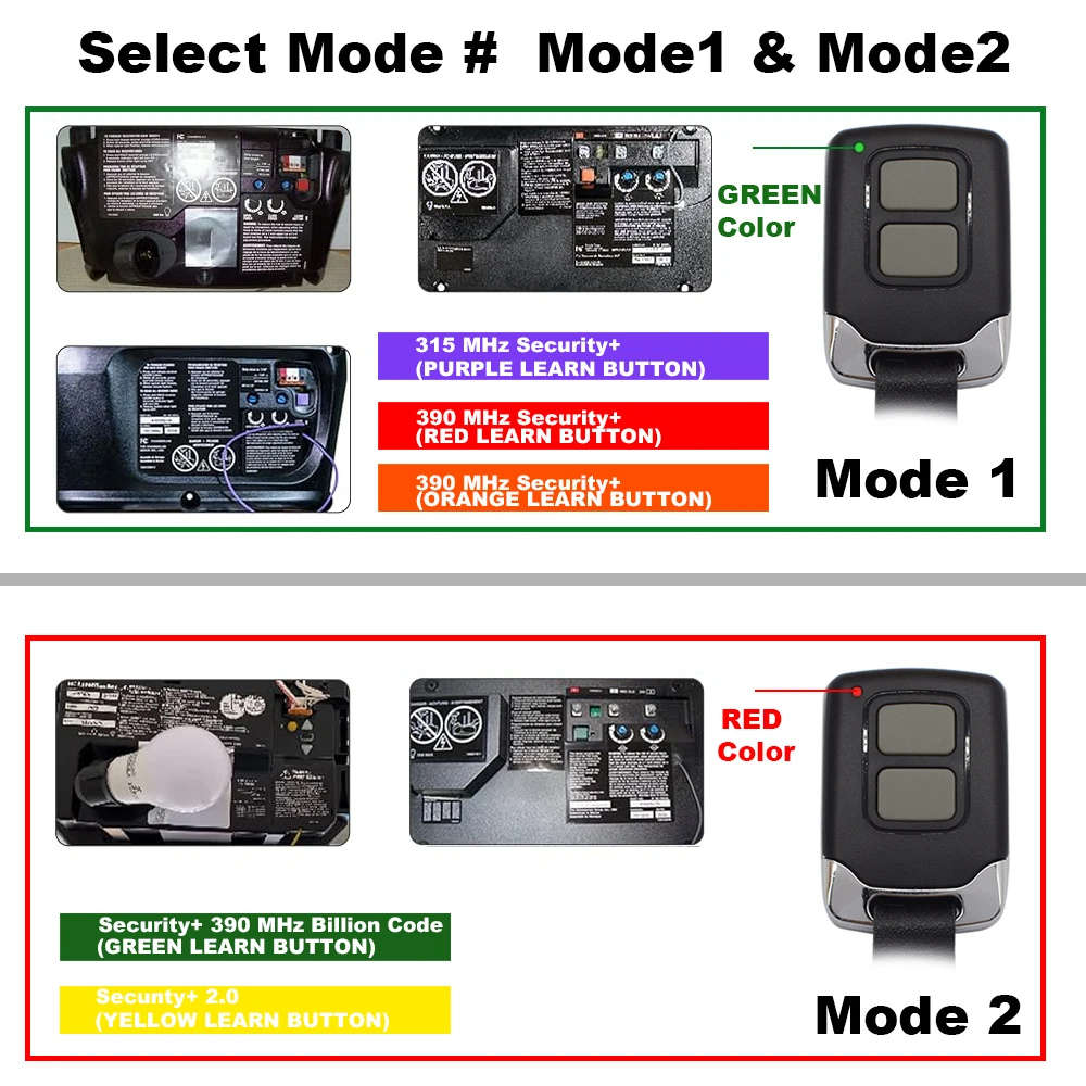 Replace 893MAX 890MAX Garage Door Remote Control 371LM 377LM 891LM 893LM 81LM 82LM Purple Yellow Green Orange Red Learn Button 3
