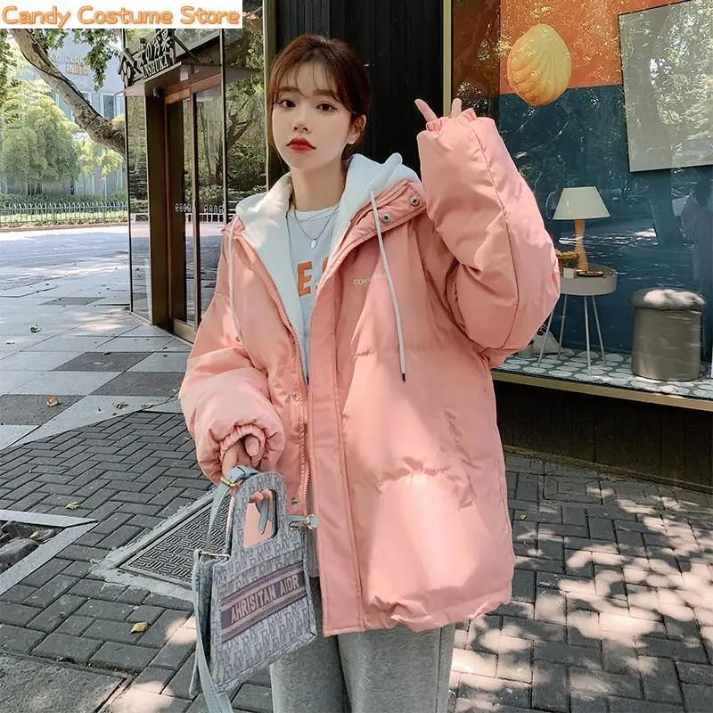 

Women Coat Female Winter Jacket Overcoat Thick Down Cotton Padded Short Parkas Mujer Oversize Casual Hooded Bubble