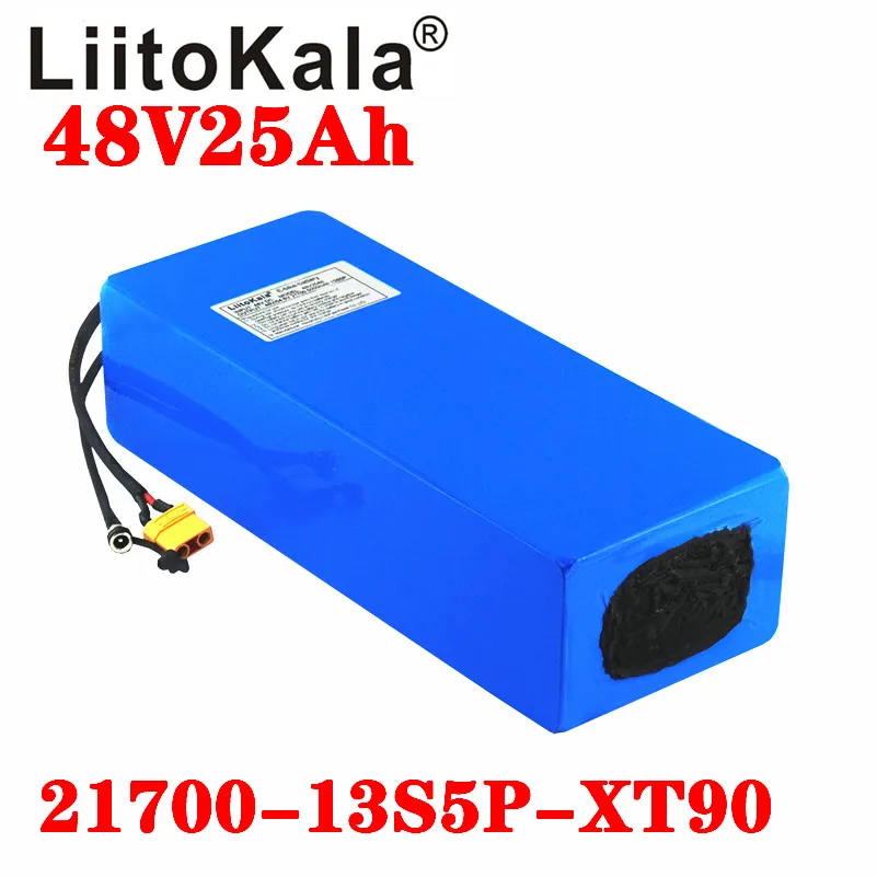Литиевый аккумулятор LiitoKala 48 В 25 Ач 21700 5000 мАч 13S5P 1500 Вт батарея для электрического