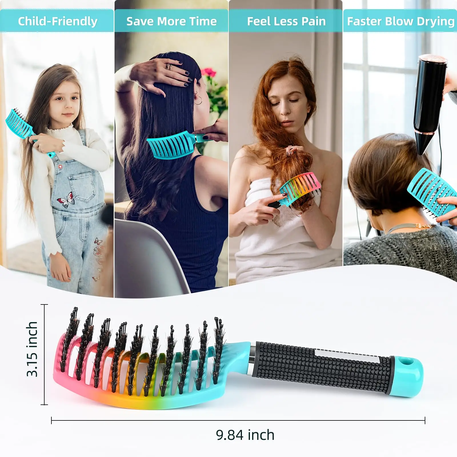 Professional Salon Hairdressing Comb Scalp MassageCombs Wet Curly Detangle Hair Brush for Barber Styling Tools 2