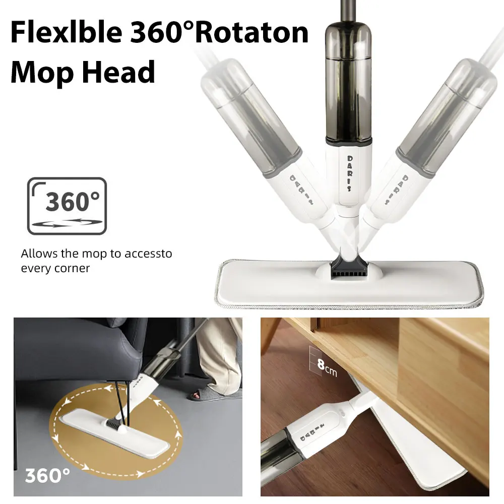 ممسحة مسطحة من DARIS مع وسادات من الألياف الدقيقة...