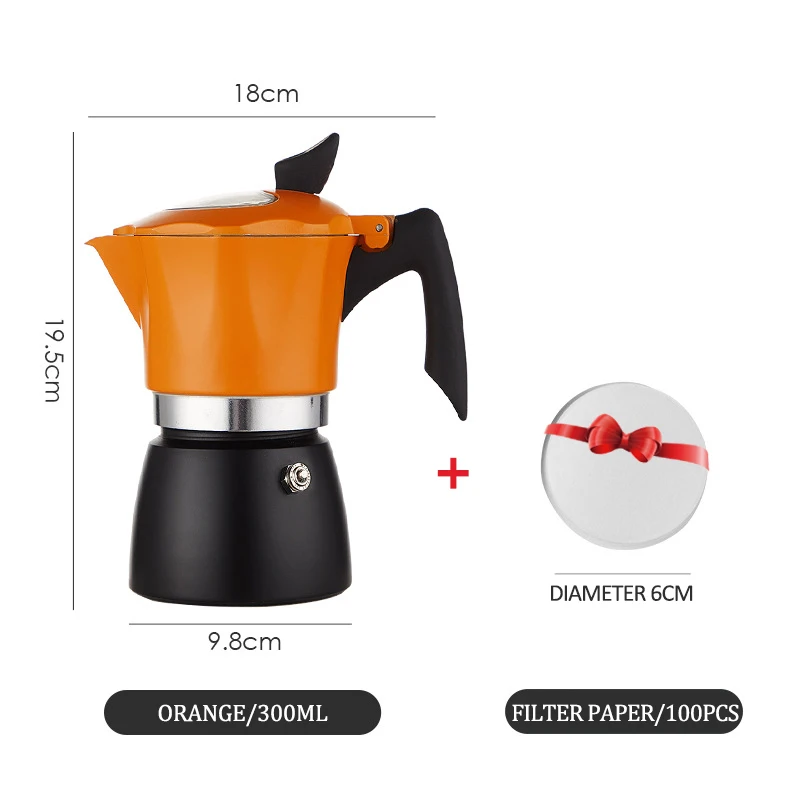 Cafetera Moka de aluminio, cafetera clásica italiana cubana