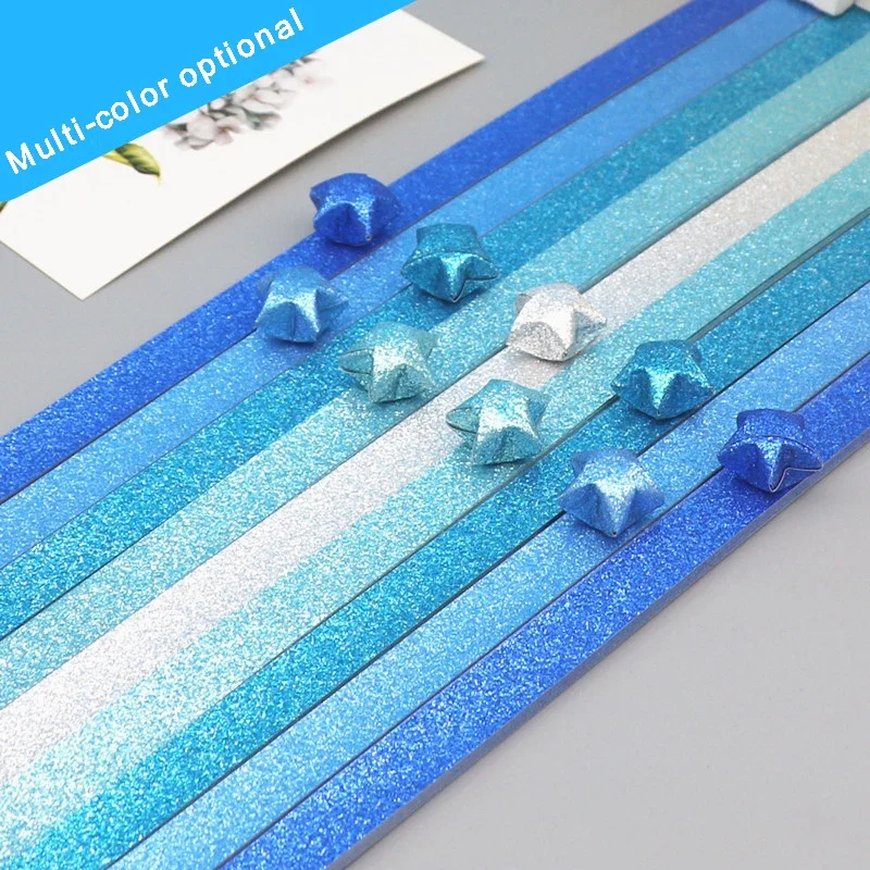 140 Sheets Glitter Paper Origami Stars Paper Strips Lucky Star Decoration Folding Origami for Hand Arts Make Home Decor