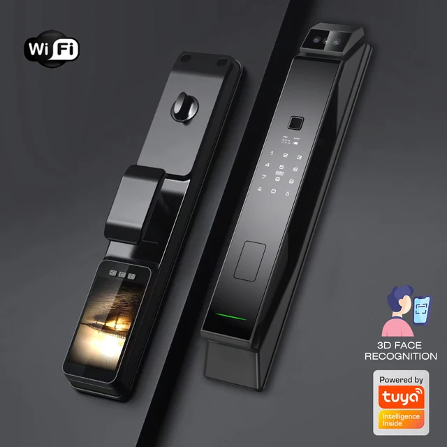 PHIPULO Tuya APP WIFI 3D Face Digital Electronic Lock Smart Door Lock Biometric Electronic Lock Security Camera 4