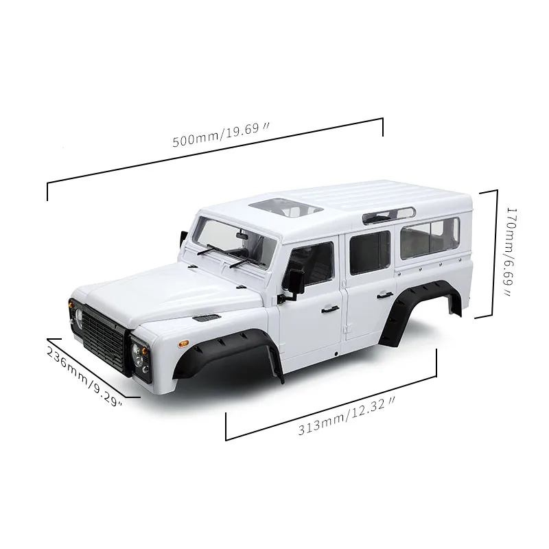 1/10 RC카 휠베이스 D110 디펜더 하드 바디 쉘 키트, 크롤러 액시얼 SCX10 90046 ABSiMA CR3.4 셰르파, 313mm