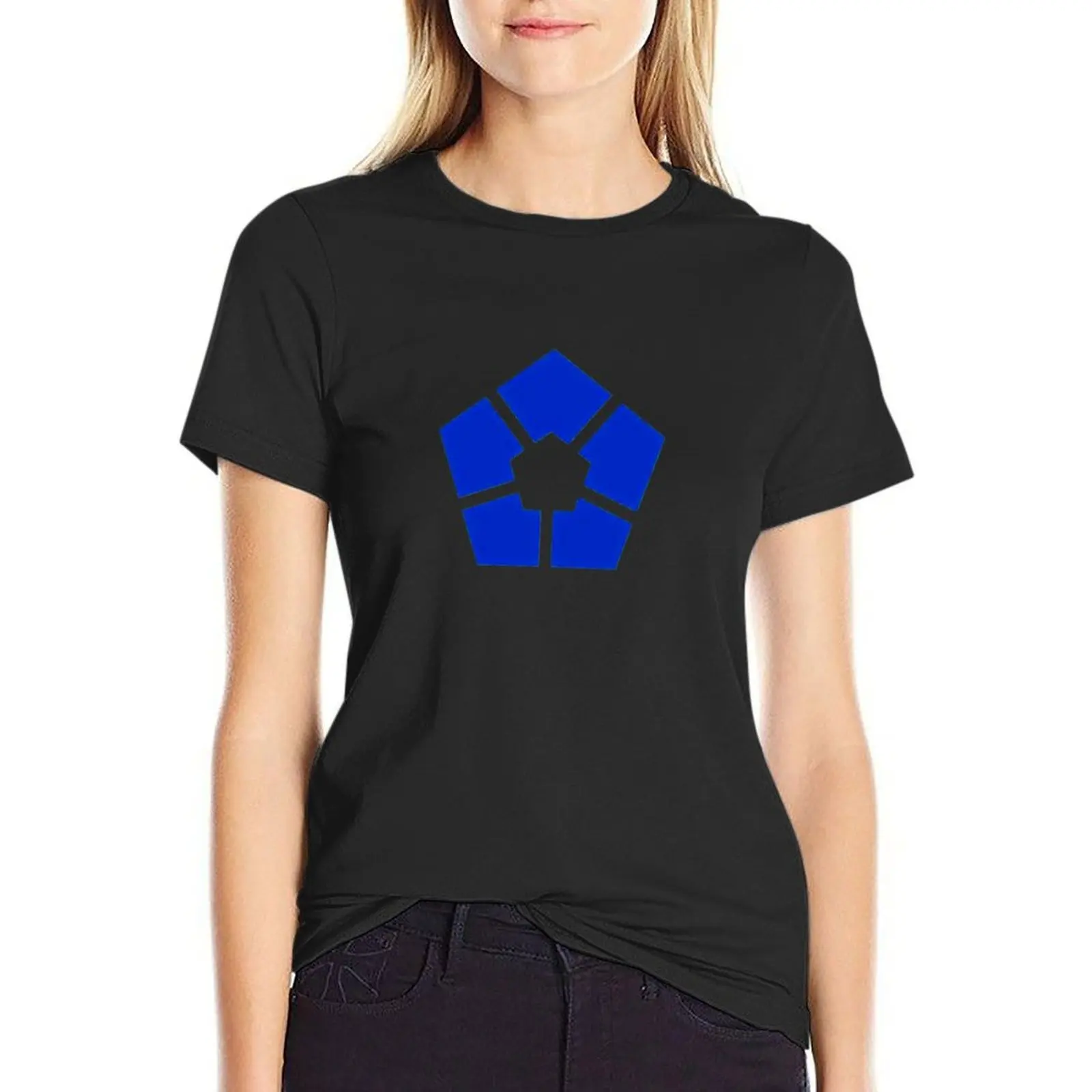 blue lock logo T-Shirt plus size tops plain vintage lady clothes western t-shirt dress for Women