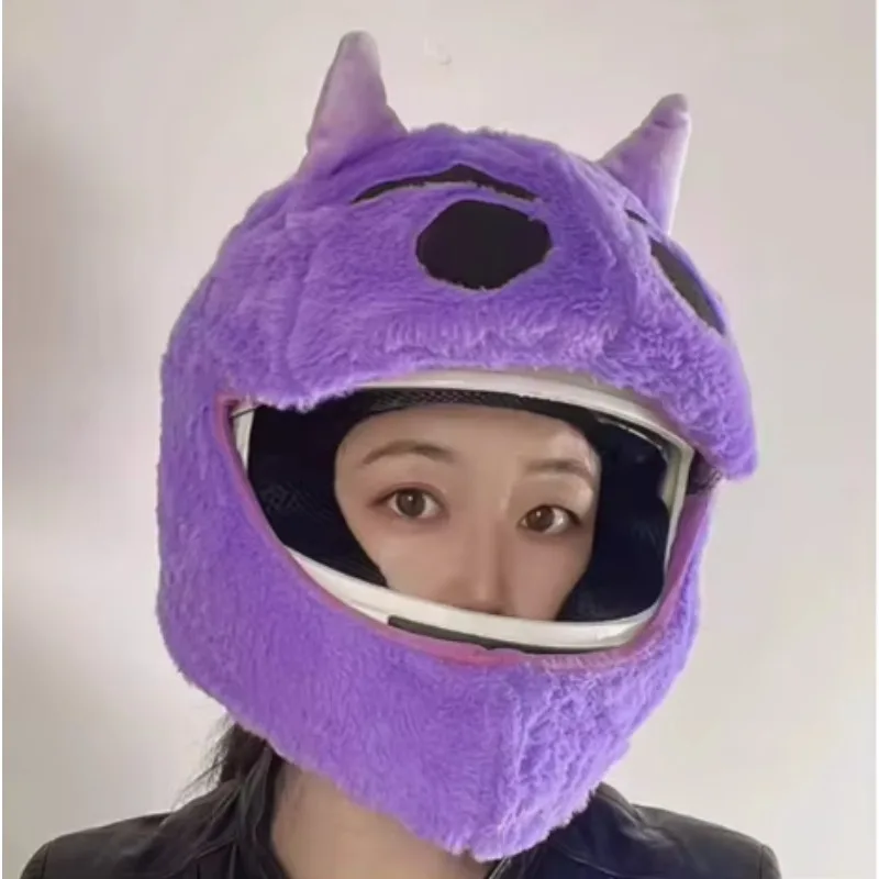 Helmet Cover Motorcycle Hats Rabbit Pig Helmet Covers Plush Head Cover Cute Cartoon Personality Protective