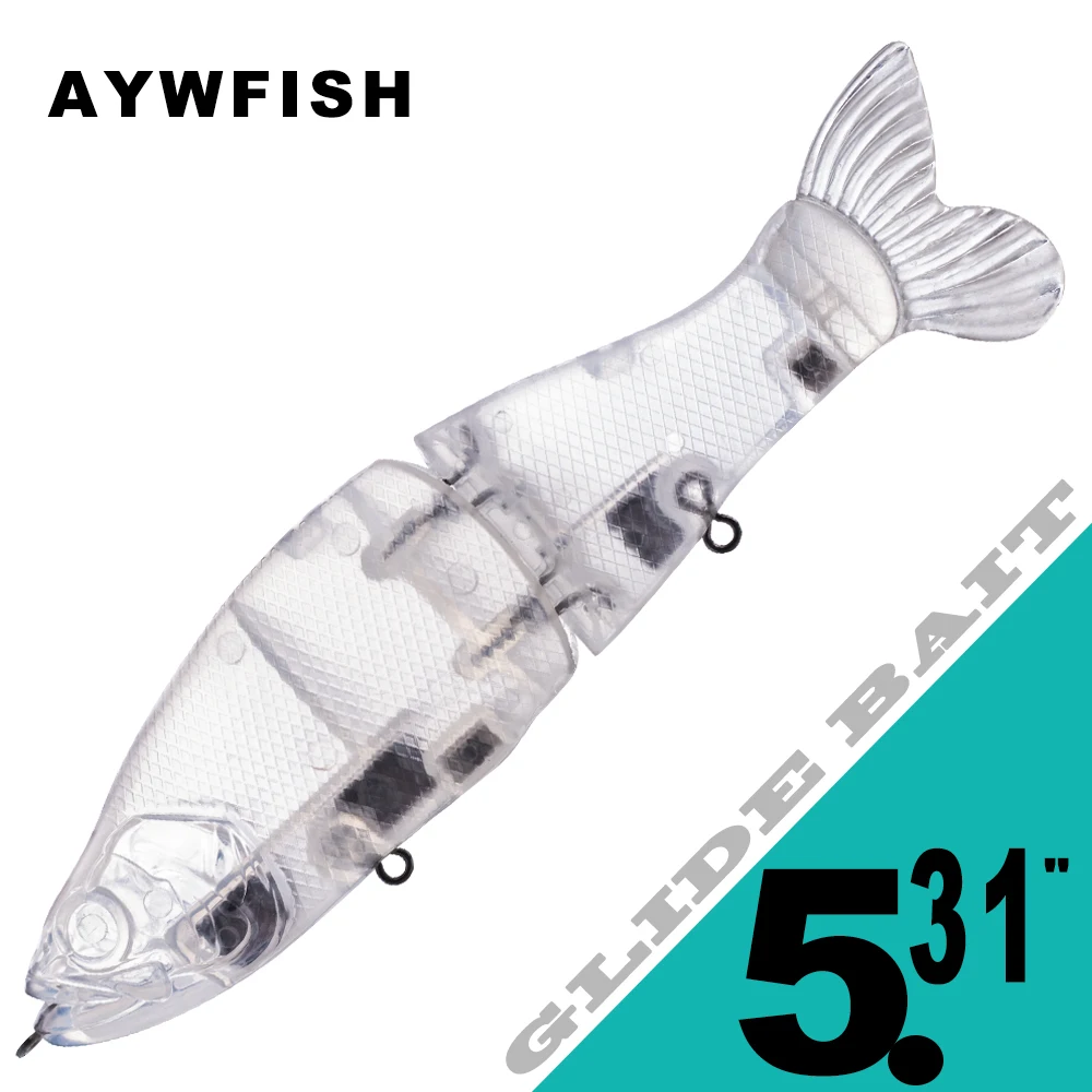 

AYWFISH 3 шт./лот, рыболовные приманки, Неокрашенная скользящая приманка, жесткий пластиковый корпус, мягкий хвост, 13,5 см, 27,5 г, многосоставные заготовки для свимбейта