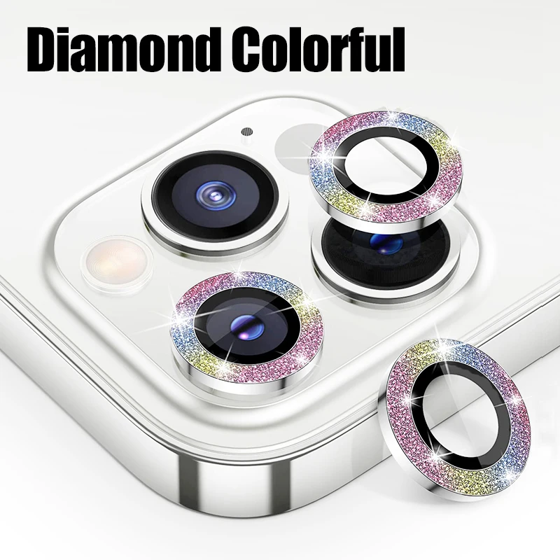 phone screen cover 5D Diamond Metal Camera Lens Protector For iPhone 13 12 11 Lens Protection Glass For iPhone 11 12 13 Pro Max Camera Protector iphone screen protector Screen Protectors