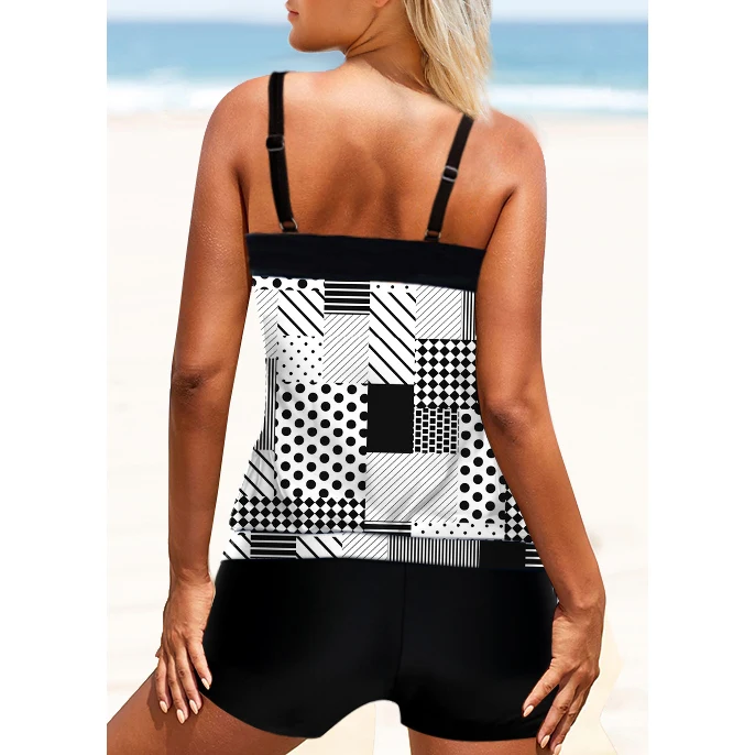 2023 Beachwear Female Summer High Waist Bathing Suit Swimwear Sexy Monokini Women's Two Piece Swimwear Fashion Print Tankni