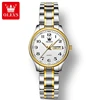 OLEVS 5567 Casual Quartz Watch Gift Alloy Watchband Round-dial Wristwatch Week Display Calendar Luminous