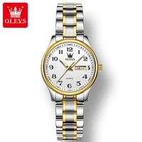 OLEVS 5567 Casual Quartz Watch Gift Alloy Watchband Round-dial Wristwatch Week Display Calendar Luminous