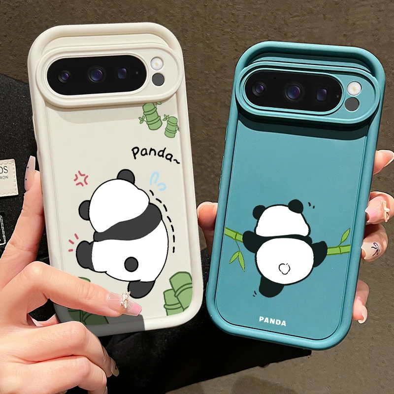 Cartoon Panda Pattern Shockproof Silicone Phone Case - Soft TPU Cover