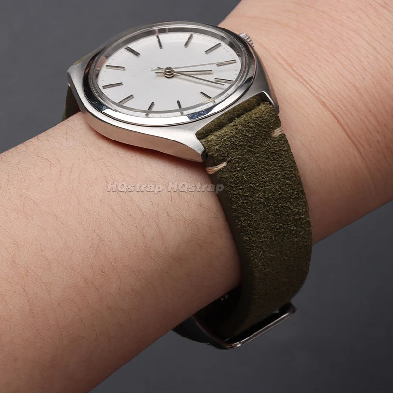 Vintage Suede Leather Quick-Release Watch Strap - Soft Replacement Wristband