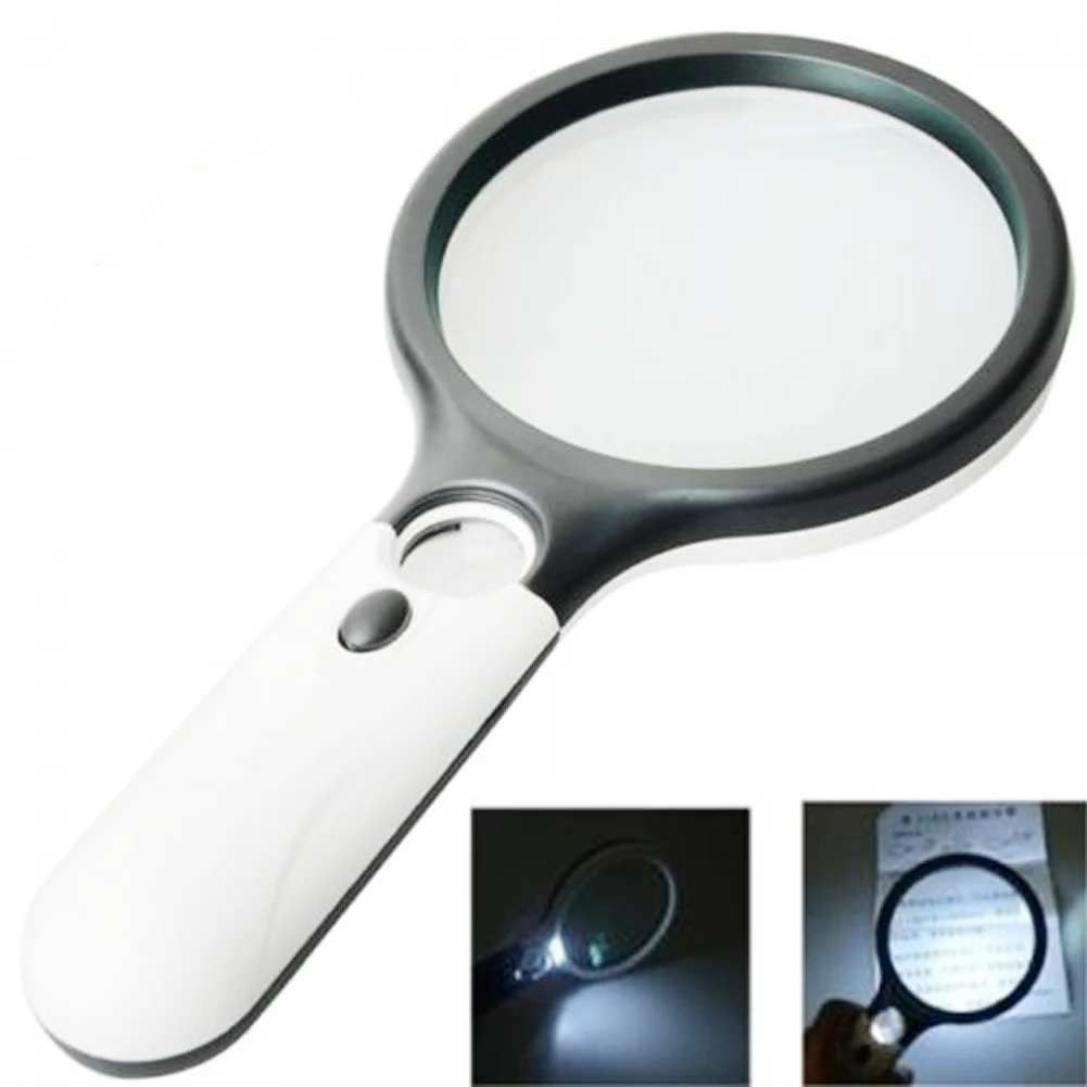 High Quality 10X Optical glass Lighted Magnifier 45X Jewelers Loupe wi 
