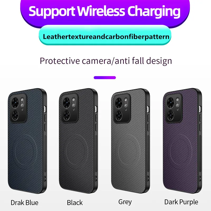 Motorola Edge Series Carbon Fiber Texture Magnetic Shockproof Case - Wireless Charging Compatible