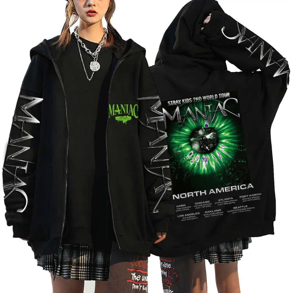 

Stray Kids Maniac Zipper Hoodies Men Women Kpop Streetwear SKZ Sweatshirt Harajuku Fashion Black Y2k Zip Up Hoodie Jacket Coat