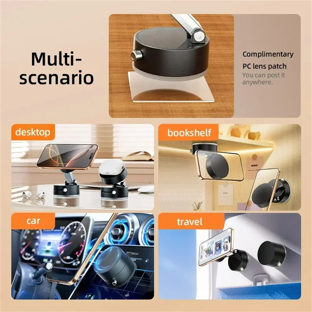 Foldable Mobile Phone Holder Vacuum Suction Cup Holder Magnetic Car Phone Holder For IPhone/ Android Phone Accessories