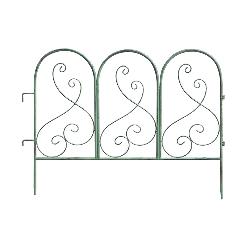 Description Picture 2 of itemDo Old White Iron Fencing Rustic Garden Trellis Vintage Flower Bed Border for Climbing Plants Decorative Metal Yard Partition