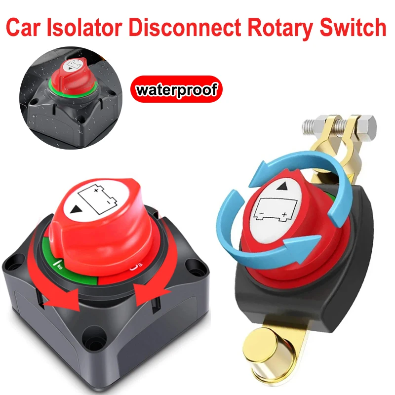 Autobatterie-Trennschalter 275 A, 2 Positionen, Ein/Aus, 12 V–48 V, Stromisolator, Abschaltung, Abschaltung für Auto, Auto, Wohnmobil, Boot, LKW, Fahrzeug