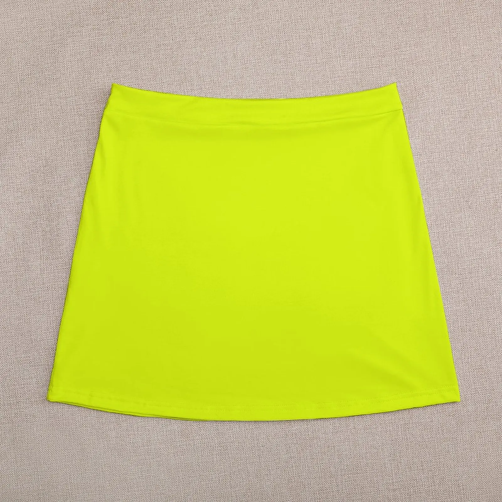 Chartreuse Yellow Solid Color Mini Skirt School uniform luxury women skirts
