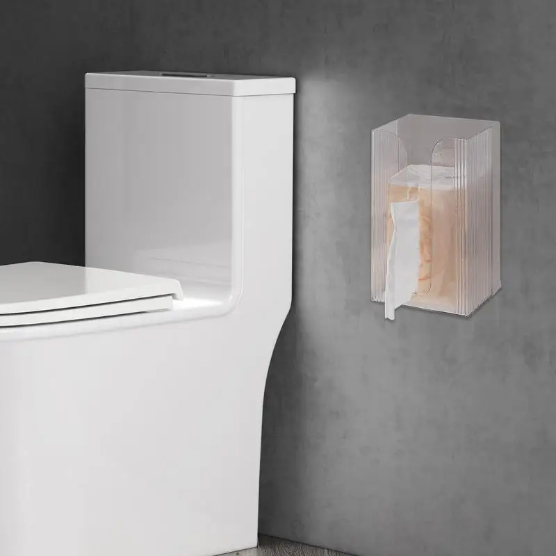 Wall Mounted Tissue Box Holder Facial Tissues Organizer Drill-Free Kitchen Wipes Storage Minimalist Facial Tissue Dispenser For 3
