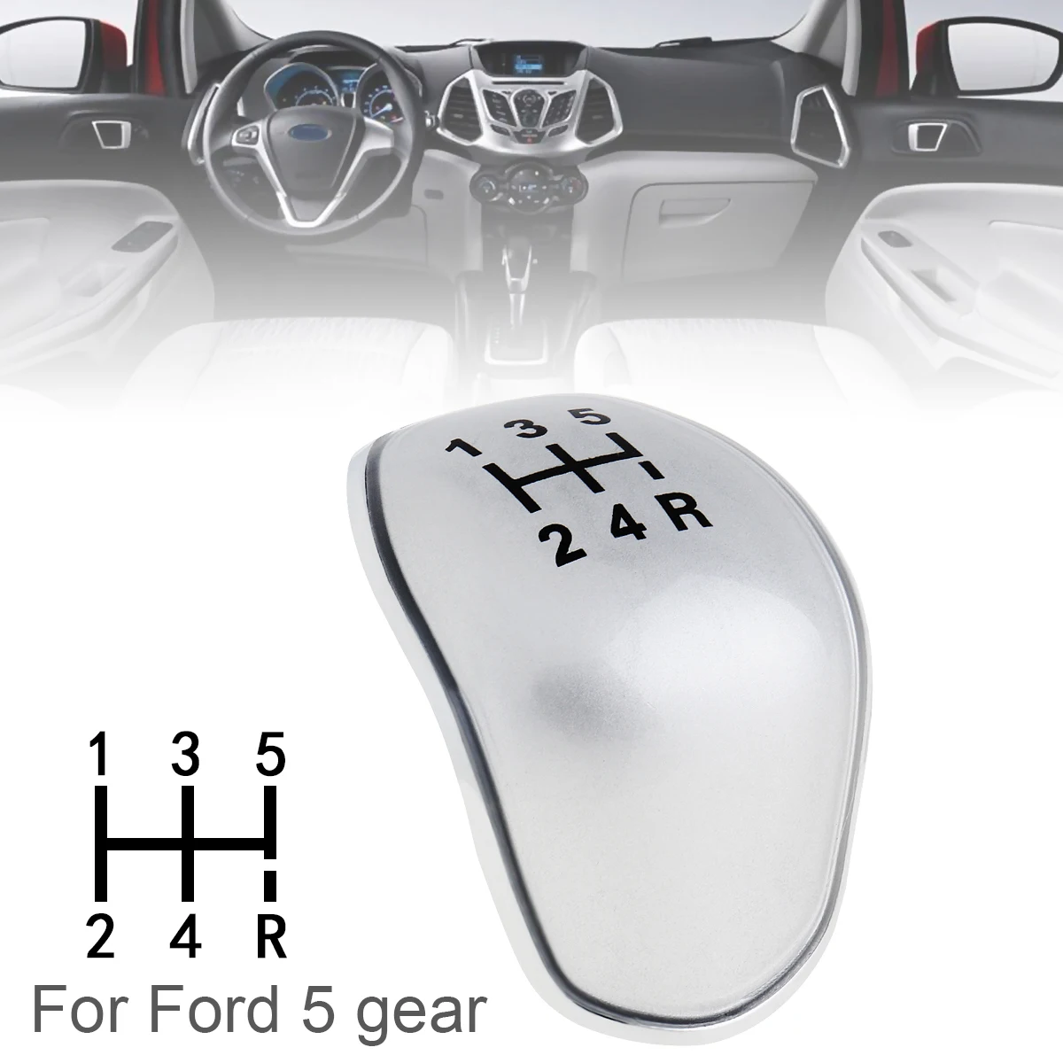 

5 Speed ABS Car Manual Gear Shifter Shift Lever Knob Stick Handball Head Cover Fit for Ford Focus / Cmax / S-max 2007-2013