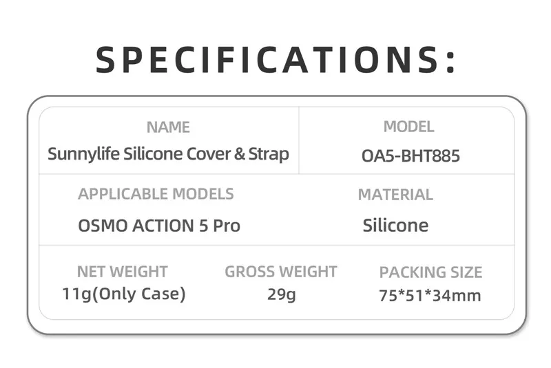 Silikonhülle für DJI Osmo Action 5 Pro, Silikonhülle, Anti-Verlust-Halsband, schützend für DJI Action 5 Pro, Zubehör – Detail 2