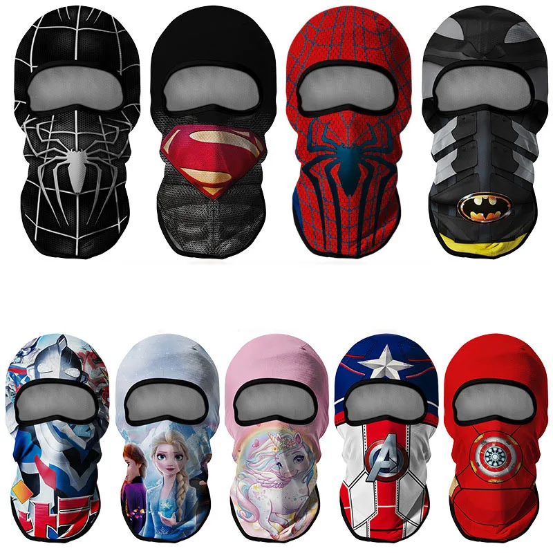 Cartoon Balaclava Cap Kids Full Face Cover Ski Mask Outdoor Windproof Face Bandana Scarf Hat Winter Neck Warmer Cycling Headgear 2