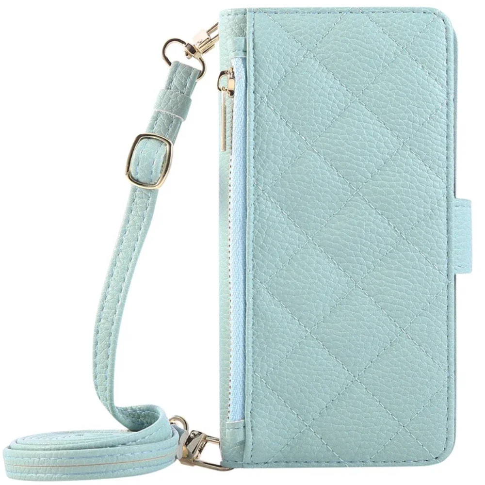 Elegant Mirror Wallet Crossbody Phone Case with Card Holder & Leather Strap
