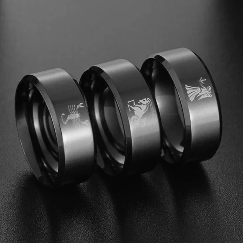 12 Zodiac Ring Aries Taurus Gemini Cancer Virgo Libra Scorpius Sagittarius Capricornus Wedding Stainless Steel Rings Jewelry wedding rings,jewelry rings,ring jewelry