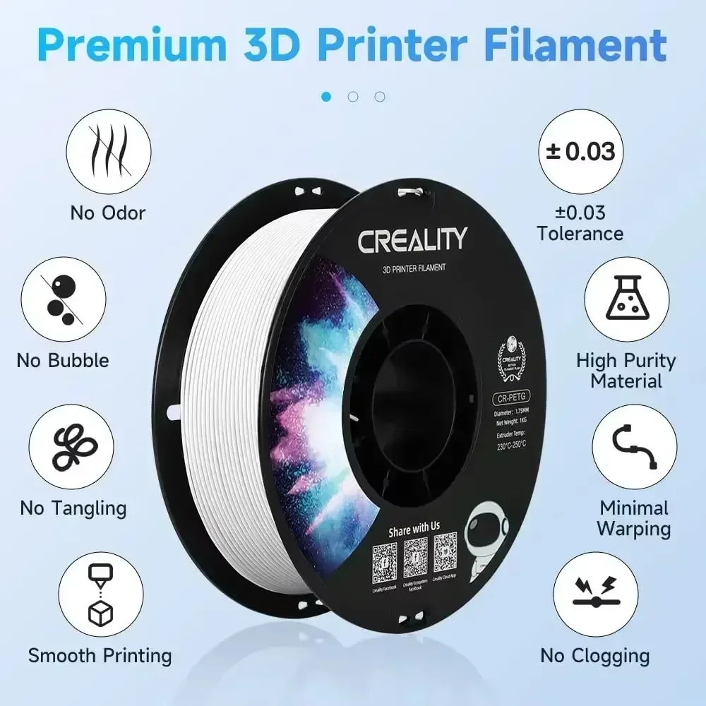 Creality Premium PETG 3D Printing Filament - 1kg Spool, 1.75mm Diameter