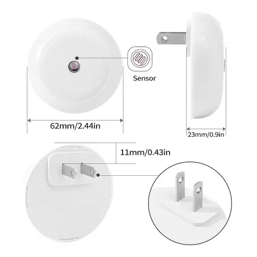 LED Night Light Plug in Dusk To Dawn Smart Sensor Auto Dim Into Wall Night Lamp for Bathroom Hallway Kitchen Stairway Bedroom - Image 6