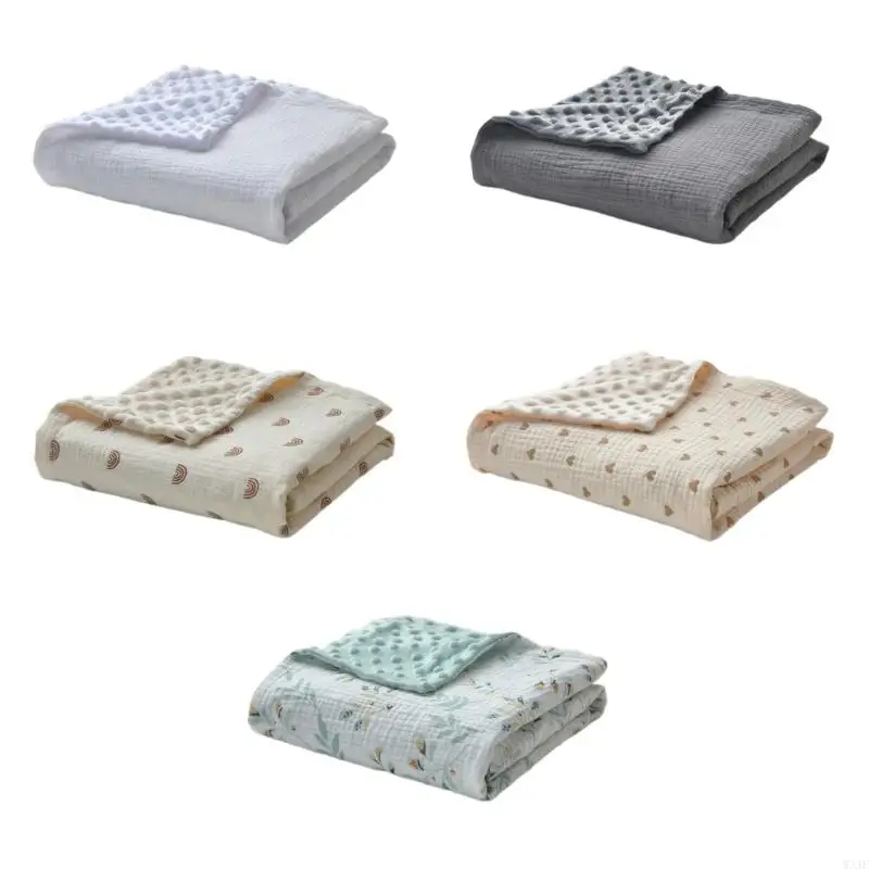 W3JF Breathable Swaddles Blanket Thin Quilts Soft Receiving Blankets Baby Wrap Towel Throw Shower Gift for Infants