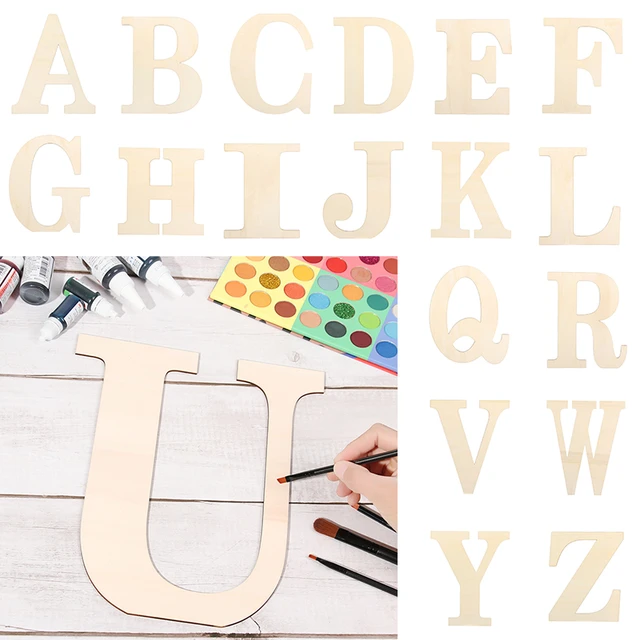 88 Piece Unfinished 3 Inch Wooden Alphabet Letters for Wall, DIY