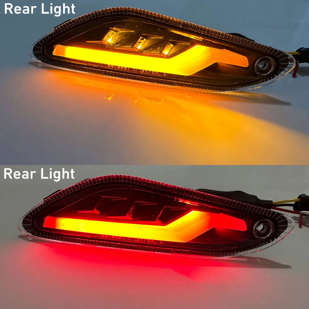 Motorbike Front Rear E-Mark Turn Signals Blinker Daytime Running LED Light For V